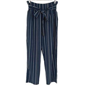Strut & Bolt Striped Paper Bag High Waist Pants Blue White Size Small NWT
